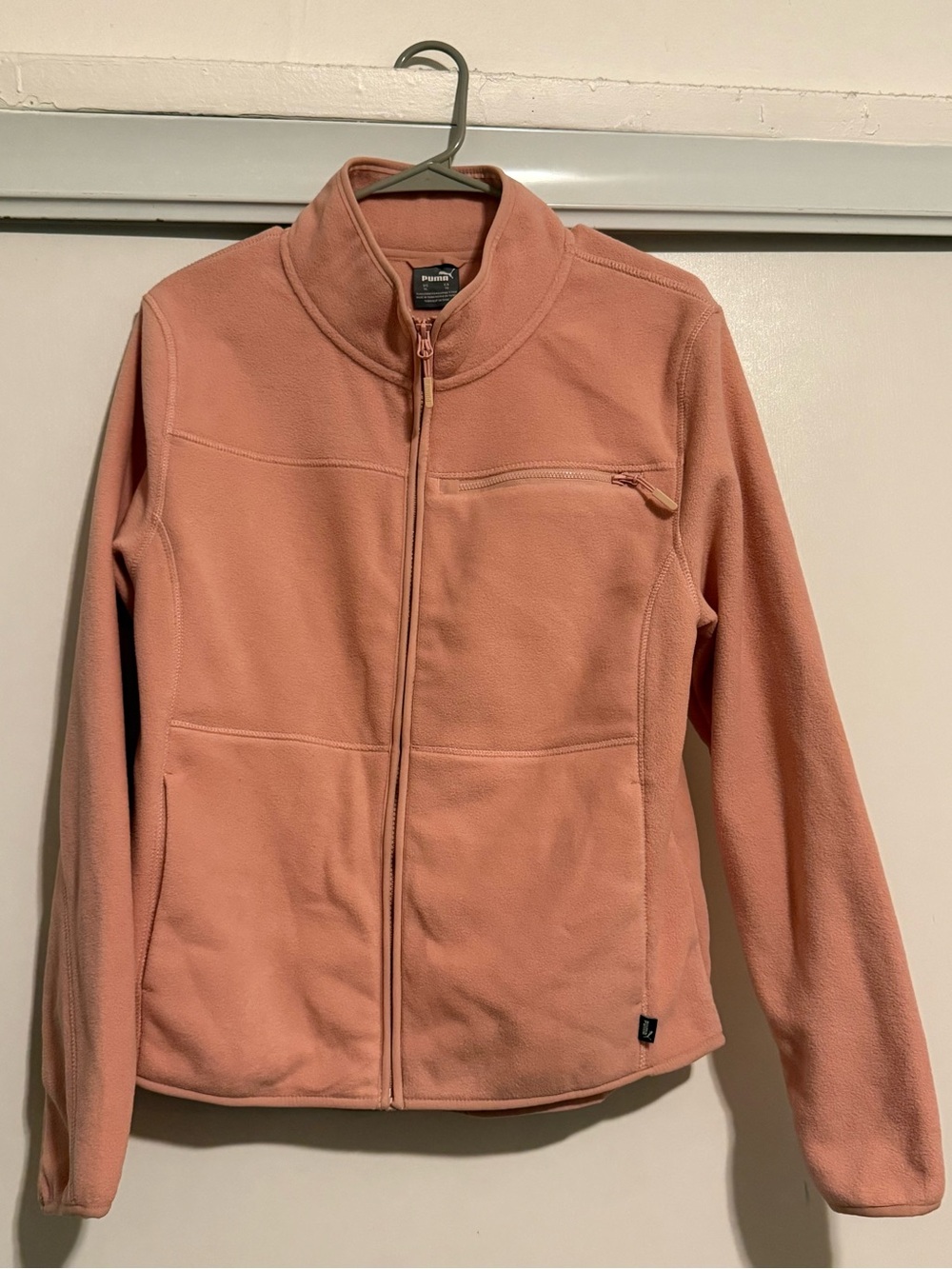 Puma Women's Dusty Pink Full-Zip Teddy Fleece Jacket